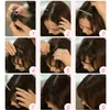 Fashion Chip In Hair Extensions Front Neat Bang Fringe Black One Piece Straight Hairpiece Free Shipping