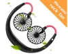 Neck cool Fan Portable USB Rechargeable Neckband Lazy Dual Air Cooling sport 360 degree rotating hanging fans1200mAh1305235