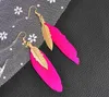 new hot Long feather earrings European and American style retro alloy tassel ornaments fashion classic elegant