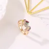 S995 Anello regolabile con apertura di diamanti colorati pony simpatico cartone animato di gioielli di moda caldi