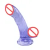 6 tum riktig dildo med stark sugskopp transparent blå PVC -simulering penis vagina ass massager sex leksak för kvinnlig sex9087688