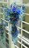 Art Valentines Bleu Longues Lampes Nouveau Design Rustique LED Ampoules Pipe En Verre DIY Lustre En Verre Soufflé Éclairage