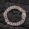 Hip Hop Copper 9mm Micro Pave CZ Cuban Link Bracelet Cubic Zircon Mens Punk 7inch 8inch Miami Bracelet accept custom color215O