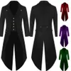 Mode-Tuxedo Jassen Staartjas Steampunk Gothic Performance Uniformen Cosplay Party Kleding Swallow Tailed Coat Blazer Plus Size Ljja2876