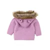 enfants vêtements de créateurs garçons filles Outwear infantile fausse fourrure manteau à capuche printemps automne cardigan pull mode bébé vêtements 2 couleurs C6849