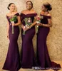 2019 Regency Off The Shoulder Satin Long Bridesmaid Dresses Ruched Sweep Train Wedding Guest Maid Of Honor Dresses BC1288