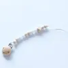Houten anti-out baby fopspeen ketting clip drie gaten ronde houten clip pasgeboren accessoires voor zorg