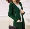 Malhas das mulheres T-shirt Lady Wool Sweater Outerwear Casaco com bolsos Moda Médio Long Cashmere Cashmere Mulheres soltas para Female1