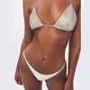 2021 Najgorętsze dwa kawałek strój kąpielowy kobiety bikini zestaw bandaż push-up wyściełane kąpiel strój kąpielowy kąpiel brazylijski hot wiercenie shinny bikini monokini