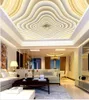 Custom 3D Photo Wallpaper 3D Romantic Extended abstract embossed gold and silver plaster line 3D Ceiling Wall Papers Home Decor