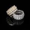 ip Hop CZ Ring Gold Silver Color Iced Out Bling Zircon Copper Material Punk Rings Fashion Party Jewelry