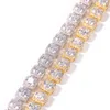 10mm braccialetto da uomo con zirconi quadrati gioielli Hip Hop oro argento colori ottone materiale ghiacciato pietra CZ per regalo