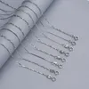 REAL 925 Sterling Silver Chain Necklace Water-Wave Box Link Chain for Woman 45cm 0,7 0,8 mm DIY-smycken som gör 18 tum6519320
