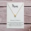 DHL Mode-sieraden 12 Zodiac Signs Letter Hangers Ketting Dames Dames Chokers Lange Trui Ketting Mix Waterman naar Steenbok