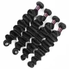 Ishow Braziliaanse Body Wave 3/4 PCS met Kant Frontale Peruaanse Losse Diep Kinky Krullend Menselijk Haar Bundels met Sluiting Steil Water voor Vrouwen 8-28inch Natuurlijk Zwart