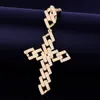 New Ice Out Cubic Zircon Men's Miami Cuban Cross Pendant Necklace Rock Street Hip Hop Jewelry Three Colors314m