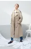 Casacos de Trench das Mulheres Moda Estilo Britânico Classic Khaki Senhoras Overcoat Windbreaker Loose Casaco longo 2021 Primavera Outono Mulheres Roupas