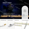 Rörelsessensor LED-remsor 1m 2m 3m Skåp under sänglampan Rope Night Holiday Lighting för trappor Hallway Closet Kitchen DHL