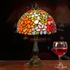 American pastoral creative lamp stained glass table lamps rose bedroom bedside Tiffany hotel bar lighting