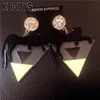 Kuguys juwelry acryl klare super große baumle ohrringe für Frauen pendientes HipHop Leopard Dreieck Drop Ohrring Frau BRINCOS3372239