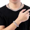 Kubańska Łańcuch Link 15mm Iced Out Hip Hip Bling Łańcuchy Biżuteria Mężczyźni Złoty Luksusowy Projektant Naszyjnik Diamentowy Męskie Hiphop Rapper Akcesoria Mody