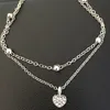 925 Silver Beach ножного Браслет женского Многослойного Love Heart ножных Летние каникулы для ног цепи комплекта ювелирных изделий