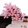 Bouquet simulado 15 cabeça rosa decoração de PE Flores falsas artificiais em estilo pastoral de rosas de seda