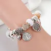 Pulsera con dijes chapados en plata de ley 925, colgante de árbol de la vida para Pandora, cadena de serpiente de 3mm, pulseras con dijes DIY para mujeres y niñas