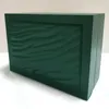 Qualidade 11 luxo verde escuro caixa de relógio presente caso relógios livreto cartão papéis em inglês boxes283w