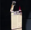 Barre d'or en forme de brique cigarette coupe-vent briquet ultra mince hommes butane métal briquets sans gaz outil de fumer accessoires avec boîte-cadeau
