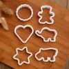 6 sztuk / partia serce gwiazda okrągły niedźwiedź kształt cookie biscuit ciasto do pieczenia formy plastikowe ciasto fondant formy