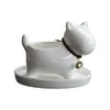 Seramik Pot Etli Ekici Drenaj Delikli Köpek Şekli Beyaz Yavru Küçük Masaüstü Dekoratif Ev ve Bahçe Dekor