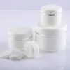 Högkvalitativ 20g 30g 50g vit pp kosmetiska krämburkar packar flaskor med lock tom lotion behållare