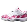 Новый 11 низкий розовый змеиная кожа синий свет кости бароны женские мужские баскетбольные туфли кроссовки дешевые 11S баскетбольный мяч спортивная обувь с коробкой