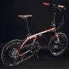 Sava Z1 Carbon Fiber Sport Portable Folding Cykel Shimano Derailleur 9-Speed ​​Flywheel 20 tums däck - Svart