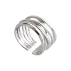 Nouveau Or blanc/or 18k couleur enroulement anneaux ouverts 100% 925 argent Sterling multicouche torsion anneau réglable pour