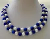 Kostenloser Versand @@@@@ 2 Strang weiße Meerwasserperle 8mm Ägypten blaue Perle Alltagshalskette Halskette