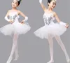 New Kids Girls Ballerina Dress Stage Wear White Swan Lake Ballet Costumes Children Strap Dance Wear Costume Danse Classique Enfant3145