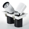 Vitsträckt Spotlights COB tak LED Downlights12W 18W 25W 2x20W Embedded 360 graders rotation LED downlight Home Lighting