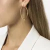 Boucles d'oreilles de bijoux de créateurs européens NOEUD grandes boucles d'oreilles en cercle de cuivre jaune finition or boucles d'oreilles de fiançailles de mariage femme de luxe