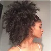 Partihandel Pony Hair Extensions Human Hair Kinky Curly Drawstring Ponytail för svarta kvinnor