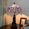 Tiffany stained glass table lamps bar hotel hall room desk lamp online push button switch beautiful angel base lightsTF048