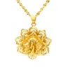 Vivide Beakock Beckant цепи солидные 18K желтые золотые наполненные женские девушки филигранные полые кулон ожерелье подарок модные аксессуары
