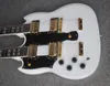 Rare Left Handed 12 6 Strings 1275 Double Neck Alpine White Electric Guitar Gold Hardware Claw Tailpiece Split parallelogram i9346696