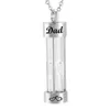 Eternal Memory Hourglass Silver Cremation Urn Halsband för aska Smycken Kremation Smycken för Ashes Keepsake Pendant Custom Dad Mom