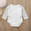 Bébé Fille Vêtements Dentelle Manches Infantile Filles Barboteuses Solide Toddler Combinaisons Designer Nouveau-Né Body Bébé Boutique Vêtements DW4506