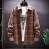 Men's Casual Shirts Men Plaid Shirt Camisas Social 2021 Autumn Fashion Long-sleeved Male Button Down Check