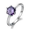 Luckyshine Ny Ankomst 925 Silver Round Amethyst Rings Classic Weddings Lover Par Ringar Smycken 4 Färg Gratis Shippings