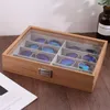 Mordoa Brille Sonnenbrille Aufbewahrungsbox Imitation Holzgläser Display Hülle Lagerorganisator Sammler 8 Slot