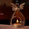 Angel Glass Candlestick Crystal wiszący herbata światło świeca wystrój domu świecznik domowy domek świecy 8179679